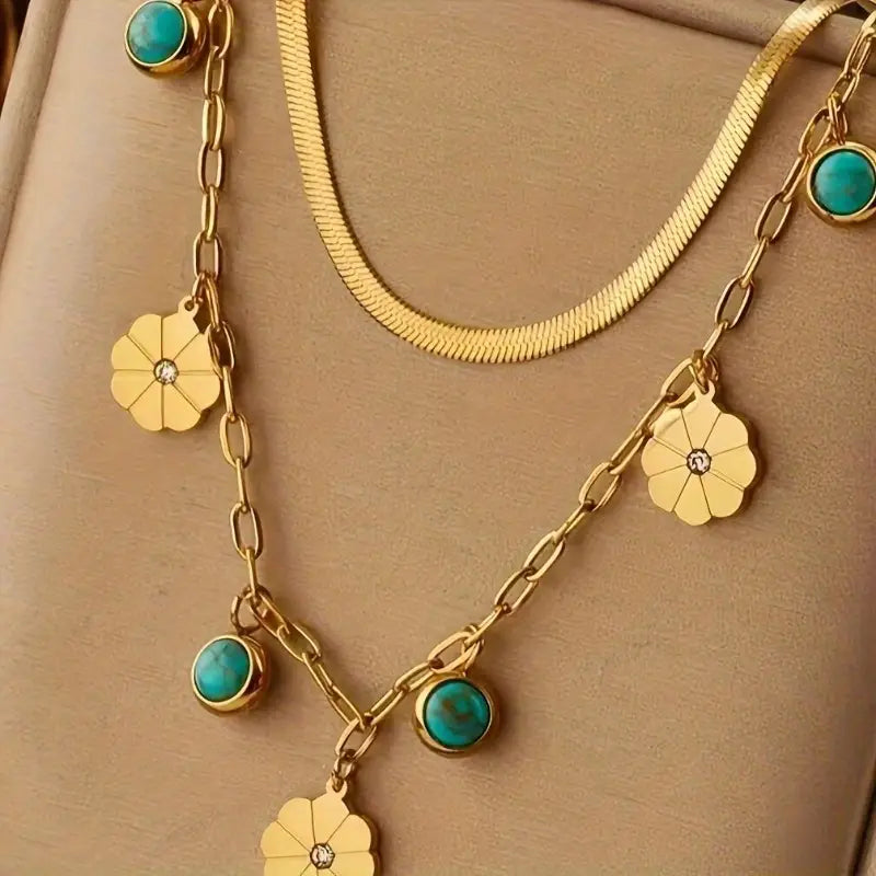 Golden Flora Charm Necklace