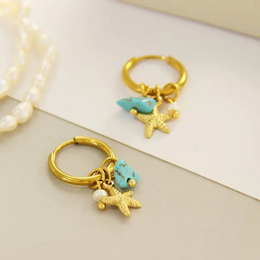 Pearl-Kissed Starfish Earrings