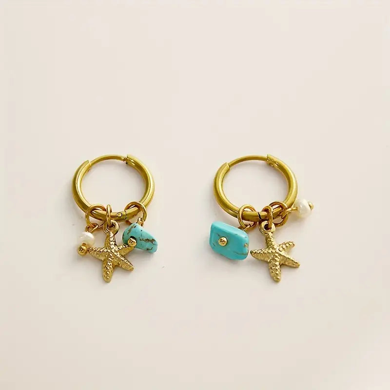 Pearl-Kissed Starfish Earrings